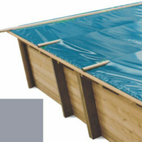 Bâche à barres gris pour piscine bois original 620 x 420 - Evora+ - 800009