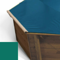 Bache à barres vert pour piscine bois original 428 x 428