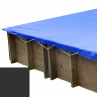 Bâche hiver carbone pour piscine bois original 305 x 305