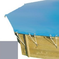 Bache hiver gris pour piscine bois original 560 x 560