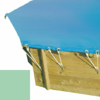 Bâche hiver secur amande pour piscine bois original hexa 400 x 400