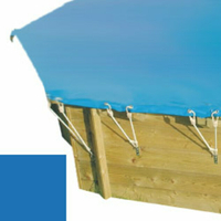 Bâche hiver secur bleu pour piscine bois original hexa 400 x 400