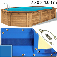 Bâche opaque piscine Cerland Octo 7.30 x 4.00 m Bleu