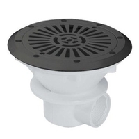 Bonde de fond grise anthracite pour piscine béton et liner