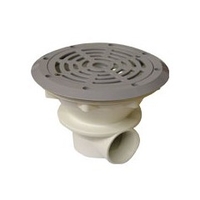 Bonde de fond grise pour piscine béton et liner