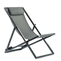 Chaise chilienne alu anthracite - toile anthracite x2