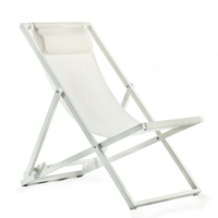 chaise chilienne alu blanc toile blanche x2 40906