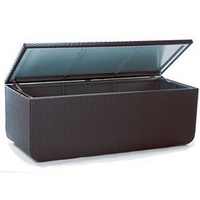 Coffre de rangement étanche pour extérieur en résine chocolat