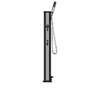 Douche solaire droite Alu Noir/Argent 20 L avec rince pied