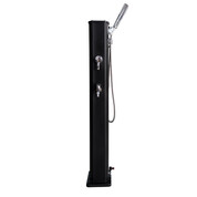 Douche solaire droite Alu Noir 20 L avec rince pied