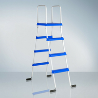 Echelle 2x3 marches avec plateforme pour piscine hors-sol GRE H133 cm