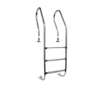 Echelle inox courbée pour piscine bois