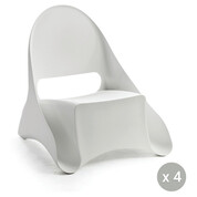 Fauteuils d'extérieur Ondule Blanc - Lot de 4