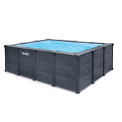 Piscine tubulaire rectangle graphite intex 4.00 x 3.00 x 1.24 m