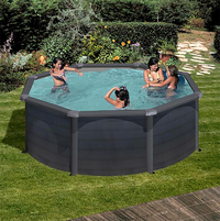 Kit piscine hors sol ronde Ø 3.20 m x h.1.22 m - acier gris anthracite