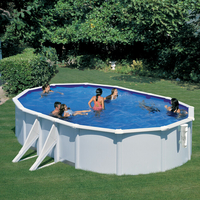 kit piscine hors sol bora bora acier blanc ovale 4 renforts 610 x 375 x h120 cm 29850