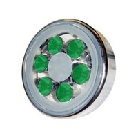 Lampe piscine inox avec 6 Super LED de 1W Vert
