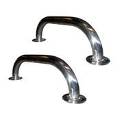 Lot de 2 mains courantes avec platine à visser inox L = 1m 