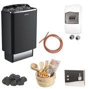 Pack Poêle 6kw + Cde déportée Analog + Coffret mono + Câble + Pierres + Set 11 pces