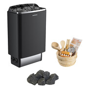 pack poele commande integree 6kw pierres set 11 pces 76143