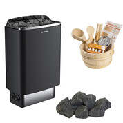 Pack Poêle commande intégrée 9kw + Pierres + Set 11 pces