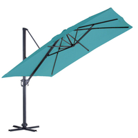 Parasol déporté luxe king - 300 x 300 cm - bleu pétrole