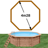 Piscine bois octo 428  x 117 blanc