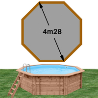 Piscine bois octo 428  x 117 gris clair