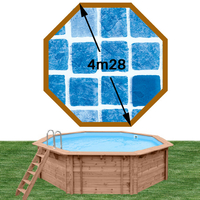 Piscine bois octo 428  x 117 persia bleu