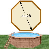 Piscine bois octo 428  x 117 sable