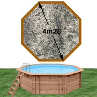 Piscine bois octo 428  x 117 stone gris