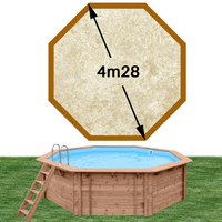 Piscine bois octo 428  x 117 Stone Sable