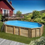 Piscine bois Orange 7.55 m x 4.56 m x H.1.46 m