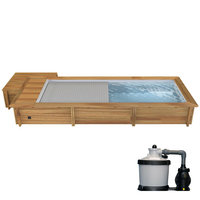 piscine bois urbaine 6 x 2 50 x 1 33 avec volet integre et options coffre filtration et filtre a sable 31528