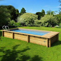 Piscine bois urbaine xl 6.5 x 3.5 x 1.33 m avec volet intégré