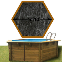 Piscine bois vanille premium hexa 410 x 119 ardoise