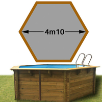 Piscine bois vanille premium hexa 410 x 119 gris clair