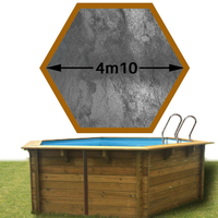 Piscine bois vanille premium hexa 410 x 119 gris volcan