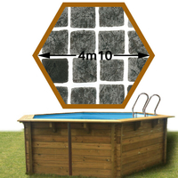 Piscine bois vanille premium hexa 410 x 119 persia anthracite