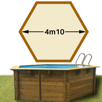 Piscine bois vanille premium hexa 410 x 119 sable