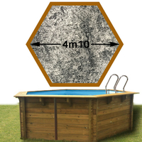 Piscine bois vanille premium hexa 410 x 119 stone gris