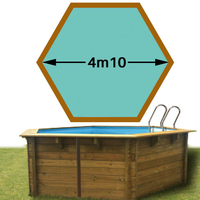 Piscine bois vanille premium hexa 410 x 119 vert caraibe