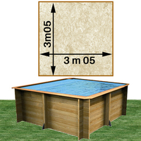 Piscine bois Woodfirst Original carrée 305 x 305 x 120 cm liner stone sable