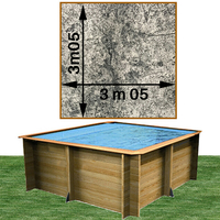 Piscine bois woodfirst original carrée 305 x 305 x 120 cm stone gris