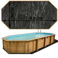 Piscine bois Woodfirst Original octo allongée 436 x 336 x 117 liner ardoise