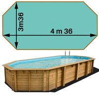 Piscine bois Woodfirst Original octo allongée 436 x 336 x 117 liner vert caraïbes