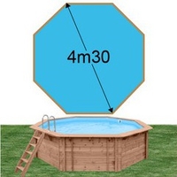 Piscine bois Woodfirst Original octogonale 430 x 124 cm liner bleu France