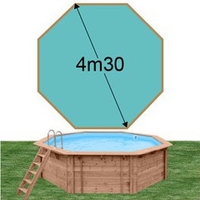 Piscine bois Woodfirst Original octogonale 430 x 124 cm liner vert caraïbes