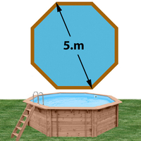 Piscine bois Woodfirst Original octogonale 500 x 127 cm liner bleu France