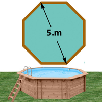 Piscine bois Woodfirst Original octogonale 500 x 127 cm liner vert caraïbes
